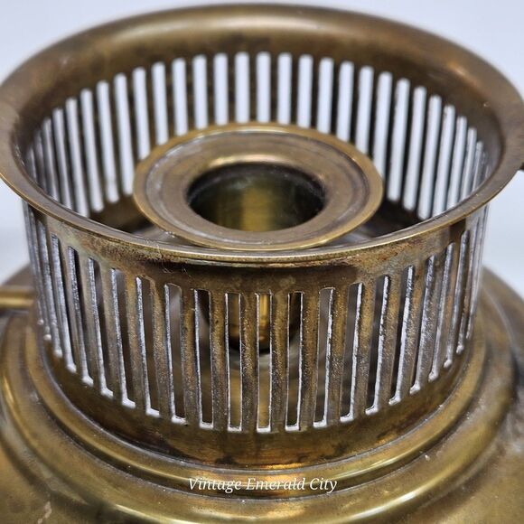 Vtg Antique Brass Chamberstick Rare Candle Holder W Handle Tapered Candelabra - Picture 9 of 13